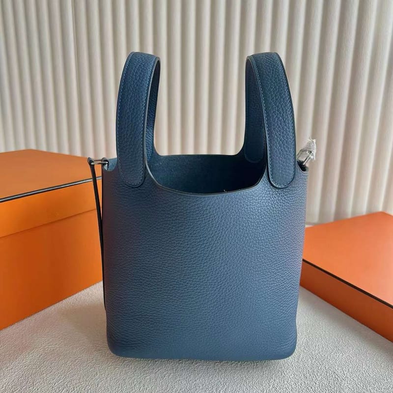 PICOTIN CLEMENCE R2 AGATE BLUE SILVER HARDWARE 18CM FULL HANDMADE PHW