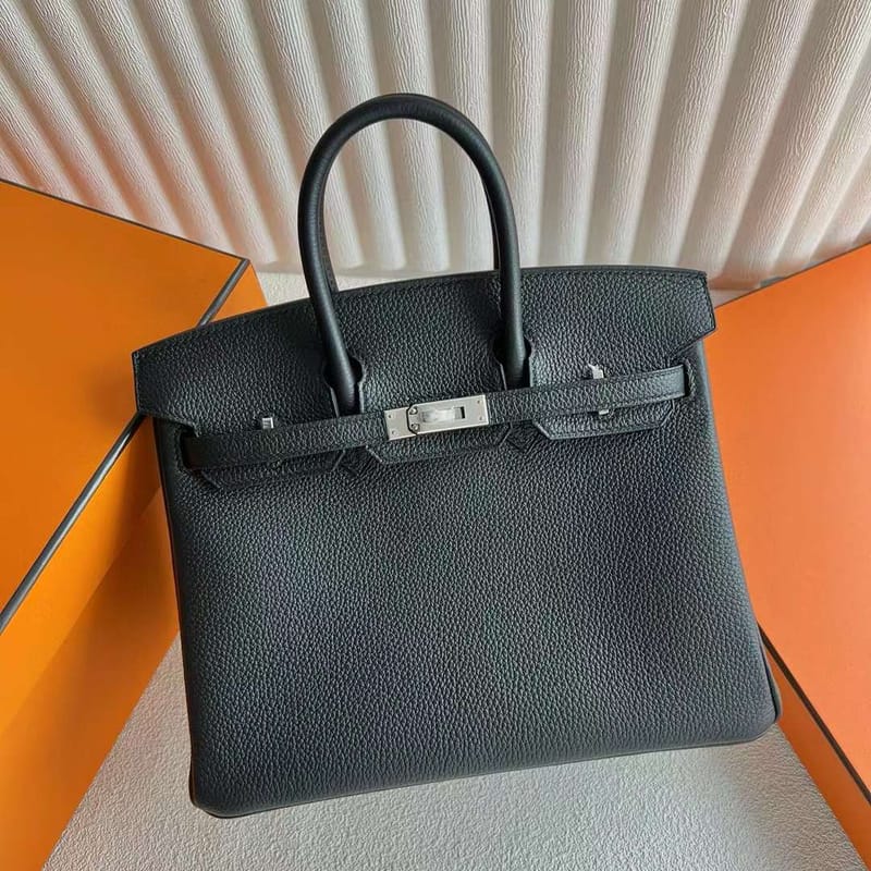 Birkin 25cm Togo CK89 Noir & CK75 Blue Jean Phw