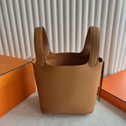 PICOTIN CLEMENCE 2S SESAME BROWN GOLD HARDWARE 18CM FULL HANDMADE GHW