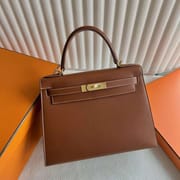 KELLY BARENIA 34 PRIMARY COLOUR GOLDEN BROWN GOLD HARDWARE 28CM FULL HANDMADE GHW