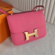 CONSTANCE EPSOM 8W NEW LIPSTICK PINK GOLD HARDWARE 18CM FULL HANDMADE GHW