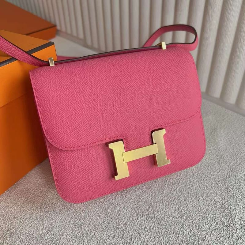 Constance 18cm Epsom 8w New Lipstick Pink Gold Hardware Full Handmade Ghw