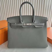 BIRKIN TOGO 0L GREY SILVER HARDWARE 35CM FULL HANDMADE PHW