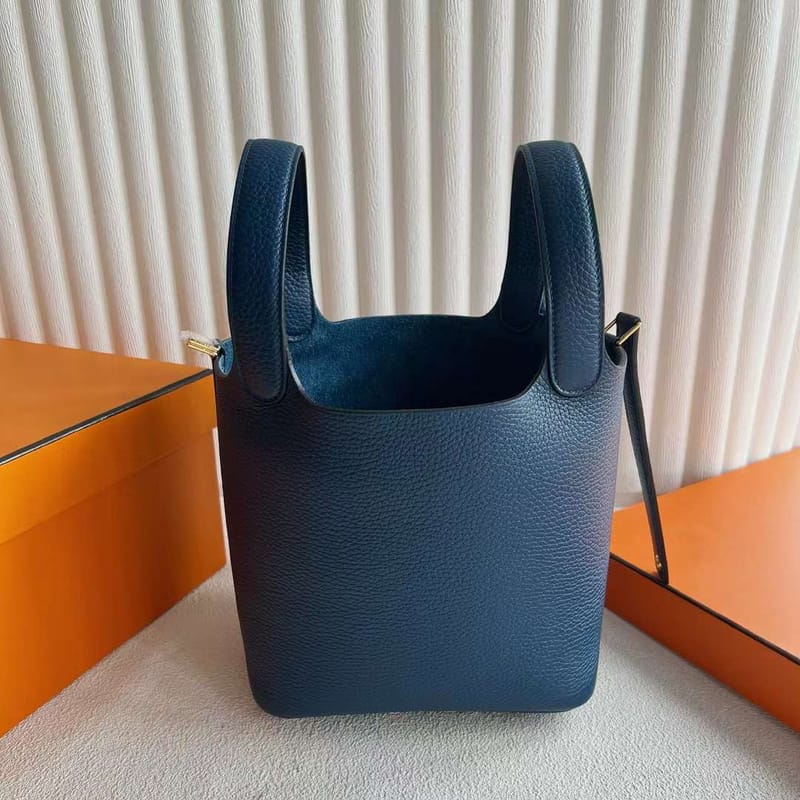 Picotin 18cm Clemence Tc S4 Deep Blue Gold Hardware Full Handmade Ghw