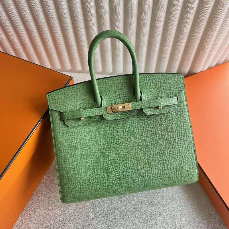 BIRKIN SELLIER EPSOM I3 AVOCADO GREEN GOLD HARDWARE 25CM FULL HANDMADE GHW