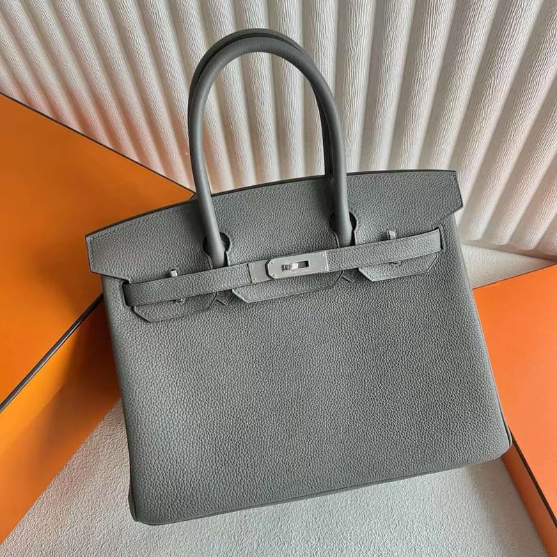 BIRKIN TOGO 0L GREY SILVER HARDWARE 30CM FULL HANDMADE PHW