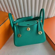 MINI LINDY CLEMENCE U1 VERONA GREEN GOLD HARDWARE 19CM FULL HANDMADE GHW