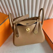 MINI LINDY CLEMENCE 0M TEA KHAKI GOLD HARDWARE 19CM FULL HANDMADE GHW
