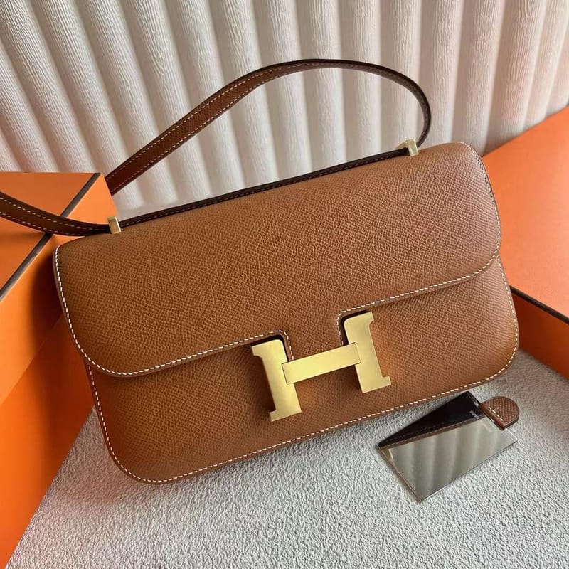 Constance 23cm Elan Epsom Ck37 Golden Brown Gold Hardware Full Handmade Ghw