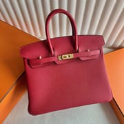 BIRKIN TOGO Q5 BRIGHT RED GOLD HARDWARE 25CM FULL HANDMADE GHW