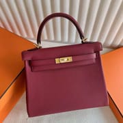 KELLY EVERCOLOR K1 GARNET RED GOLD HARDWARE 25CM FULL HANDMADE GHW