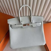 BIRKIN TOGO 0T MUSHROOM WHITE ROSE GOLD HARDWARE 25CM FULL HANDMADE RGHW