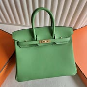 BIRKIN EVERCOLOR I3 AVOCADO GREEN GOLD HARDWARE 25CM FULL HANDMADE GHW