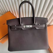 BIRKIN TOGO LEATHER CK46 EBONY COLOR SILVER HARDWARE 30CM FULL HANDMADE PHW