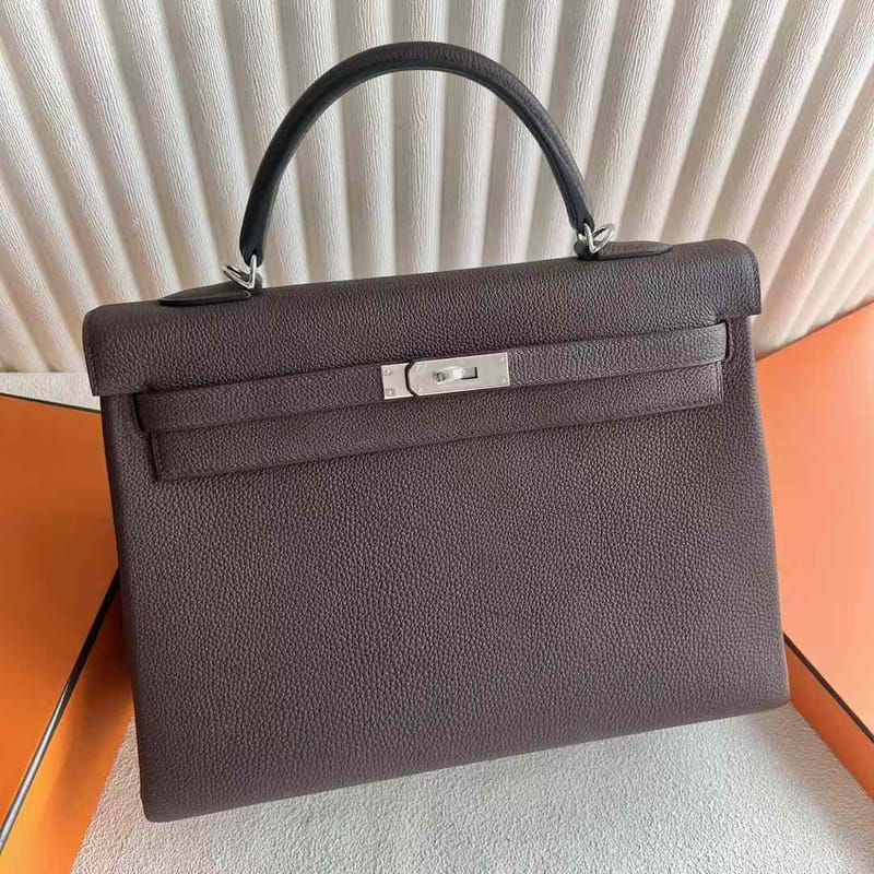 KELLY TOGO CK46 EBONY SILVER HARDWARE 35CM FULL HANDMADE PHW