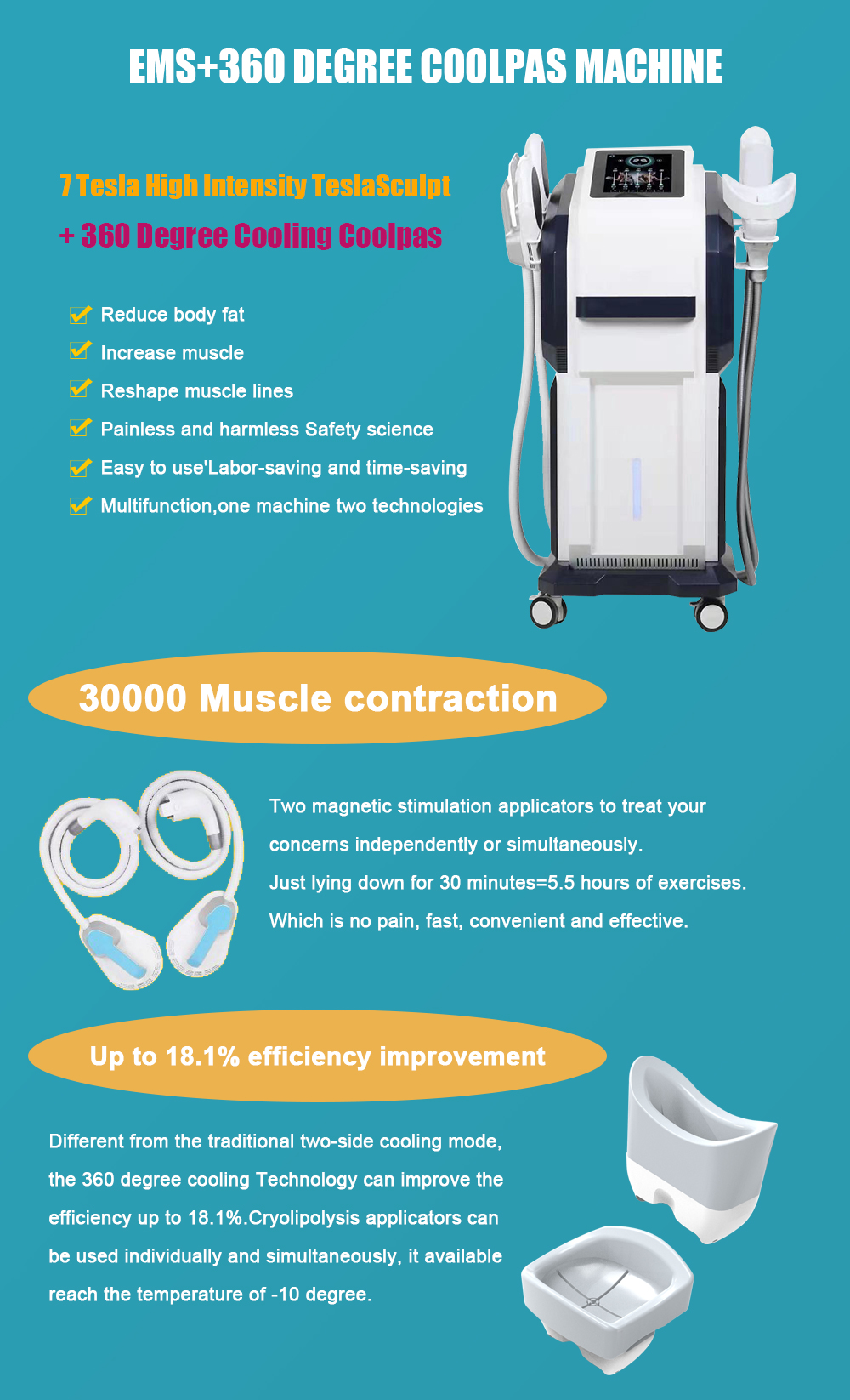 EMSculpt+360 degree cryolipolysis  machine