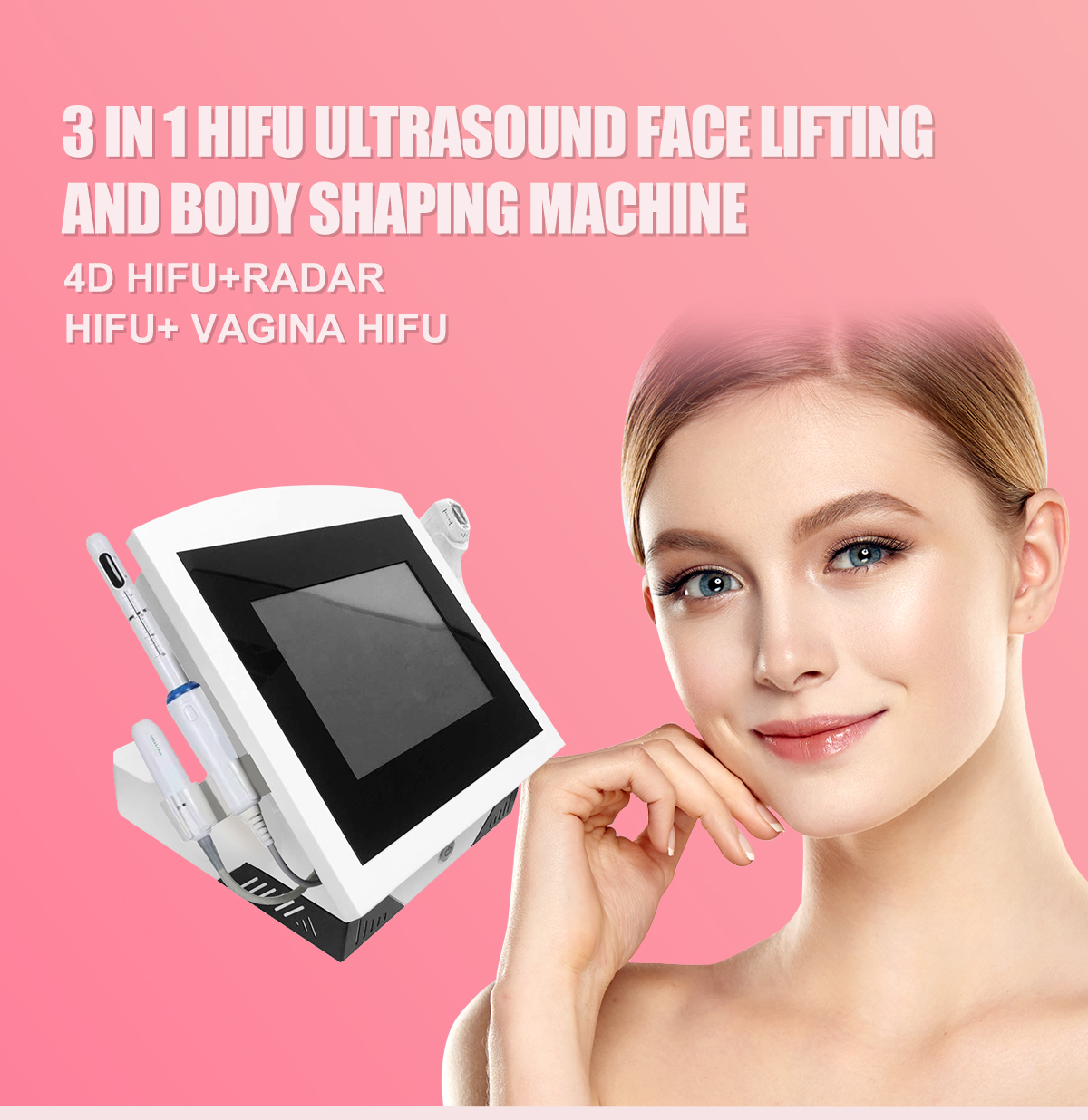 3 IN 1 HIFU Ultrasonic face and body shaping machine (4D HIFU + Radar HIFU+ Vagina HIFU) 3 IN 1 HIFU Ultrasonic face and body shaping machine (4D HIFU + Radar HIFU+ Vagina HIFU)