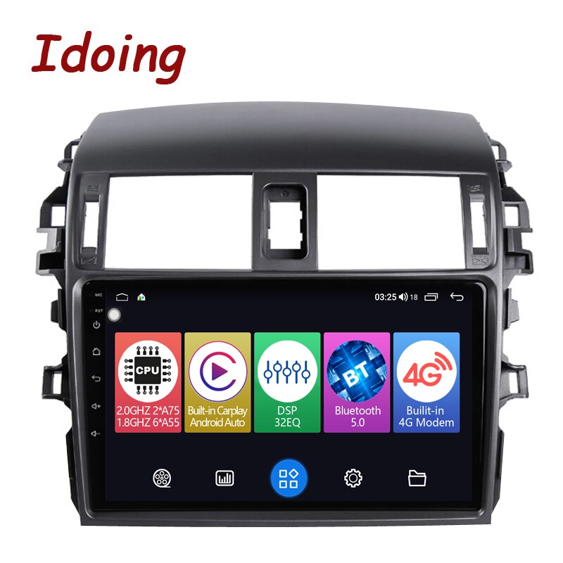 Idoing  Androidauto Car GPS Navigation Radio Multimedia Player For Toyota Corolla 10 E140 E150 2006-2013 Head Unit Plug And Play