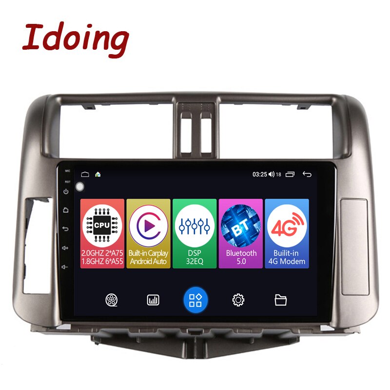 Idoing 9&quot;Car Audio Android Auto Carplay Player For Toyota Land Cruiser Prado150 2009-2013 GPS Navigation Head Unit Plug And Play