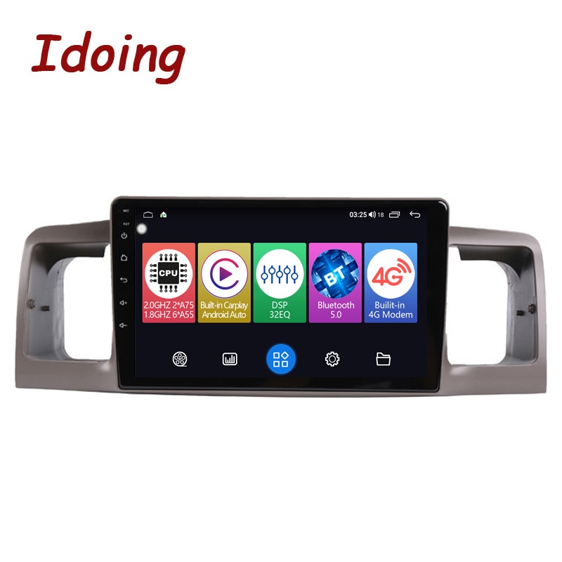 Idoing 9&quot;Car Radio Player Android Auto For Toyota Corolla E130 E120 2000-2006 GPS Navigation Carplay Head Unit Plug And Play DSP