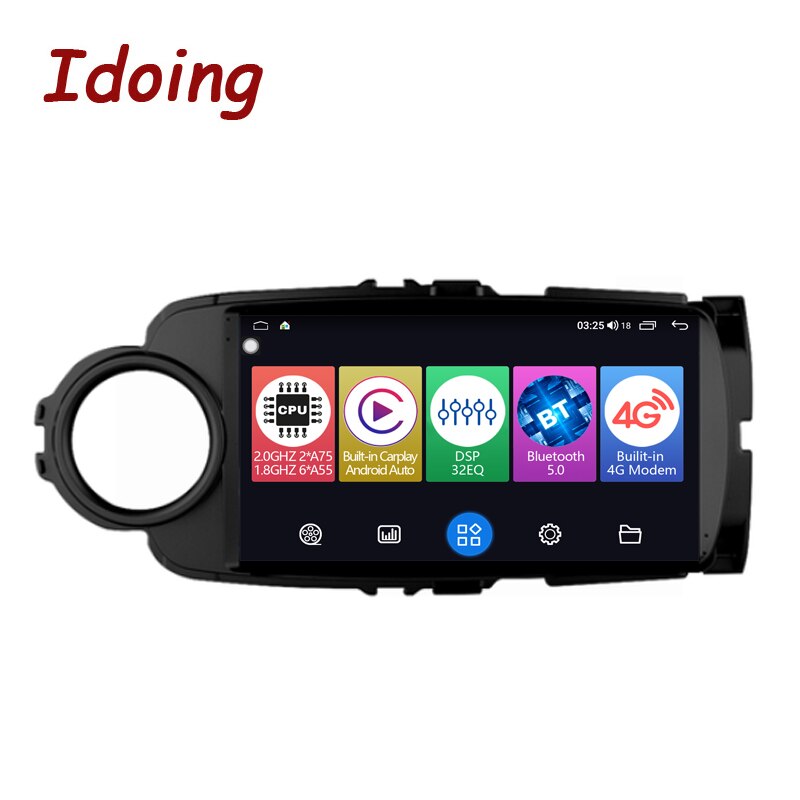 Idoing 9INCH Car Radio Player Intelligent System For Toyota Yaris 2012-2017 GPS Navigation Carplay Stereo Head Unit Plug And Play