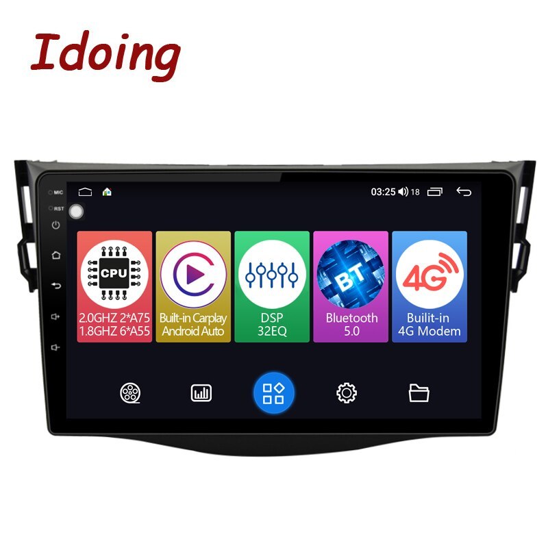 Idoing 9 inch Car Video Players For Toyota RAV4 3 XA30 2005-2013 GPS Navigation Carplay Android Auto Head Unit Plug And Play Stereo