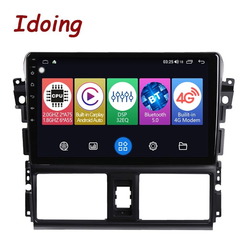 Idoing Carplay Android Auto Car Radio Multimedia Player For Toyota Vios XP150 2013-2020 GPS Navigation Head Unit Plug And Play