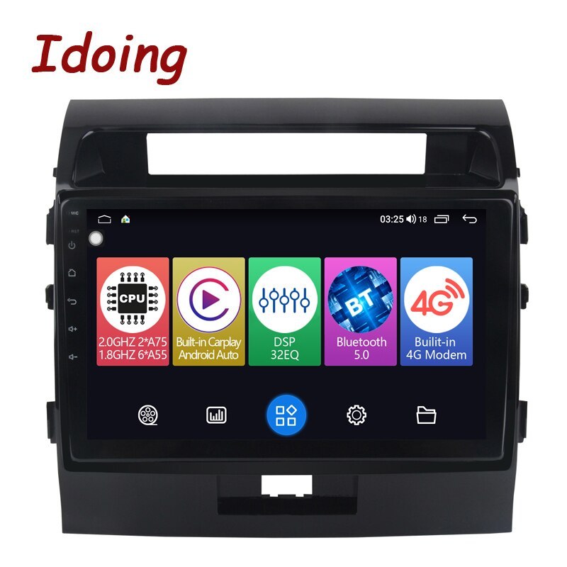 Idoing 10.2INCH Android Auto Car Radio DSP Player For Toyota Land Cruiser 11 LC 200 2008-2013 GPS Navigation Head Unit Plug And Play