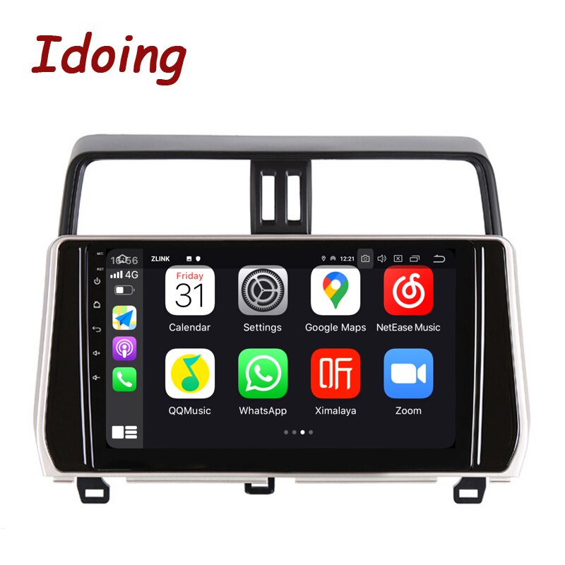 Idoing10.2 INCH Android Auto Carplay Car Head Unit Plug And Play Radio Player For toyota LAND CRUISER PRADO 2018 GPS Navigation Video