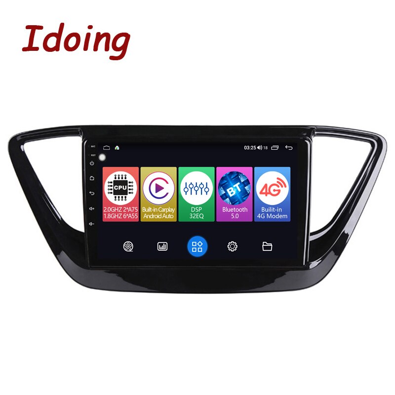 Idoing 9&quot;Car Radio Audio Player For Hyundai Solaris 2 Verna 2016-2020 GPS Navigation Carplay AndroidAuto Head Unit Plug And Play