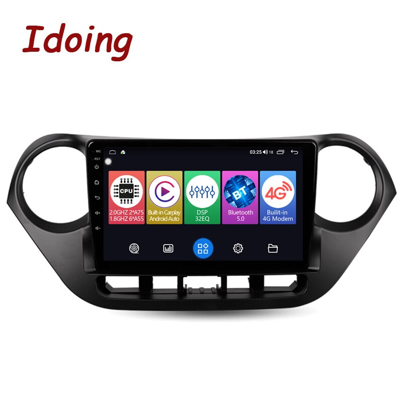 Idoing 9&quot;Car Radio Multimedia Player For Hyundai I10 2013-2016 GPS Navigation Head Unit Plug And Play Android Auto Carplay DSP