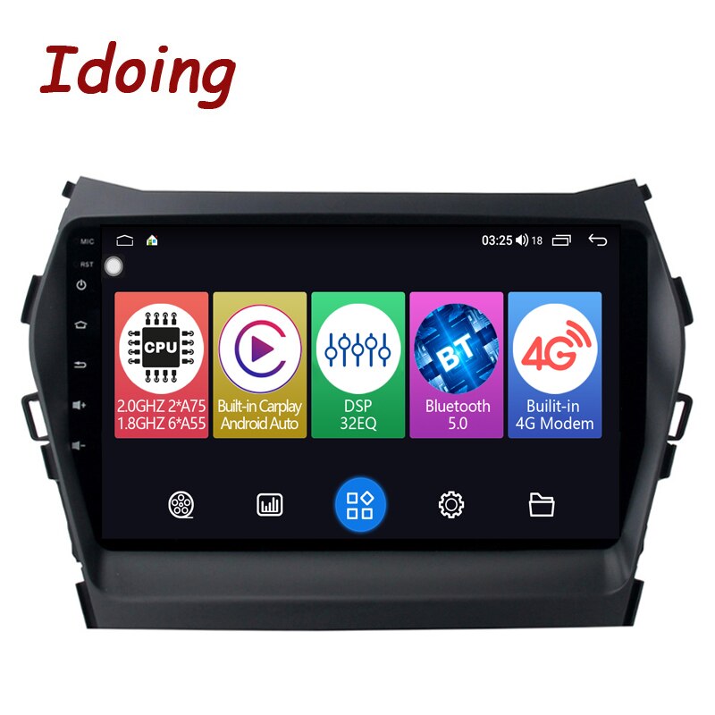 Idoing9&quot;Android Car Intelligent System Radio Multimedia Player For Hyundai IX45 2015-2017 GPS Navigation Head Unit Plug And Play