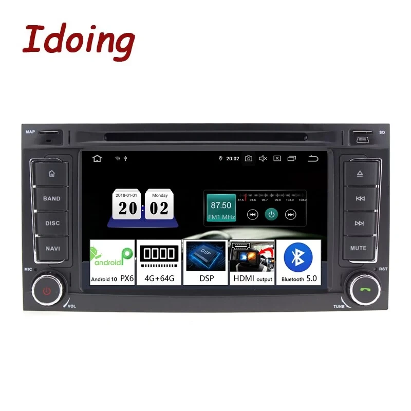 Idoing 7 INCH 2Din Car Android 10 Radio Player  For Volkswagen Touareg PX6 4G+64G IPS DSP GPS Navigation Multimedia 2 din Head Unit