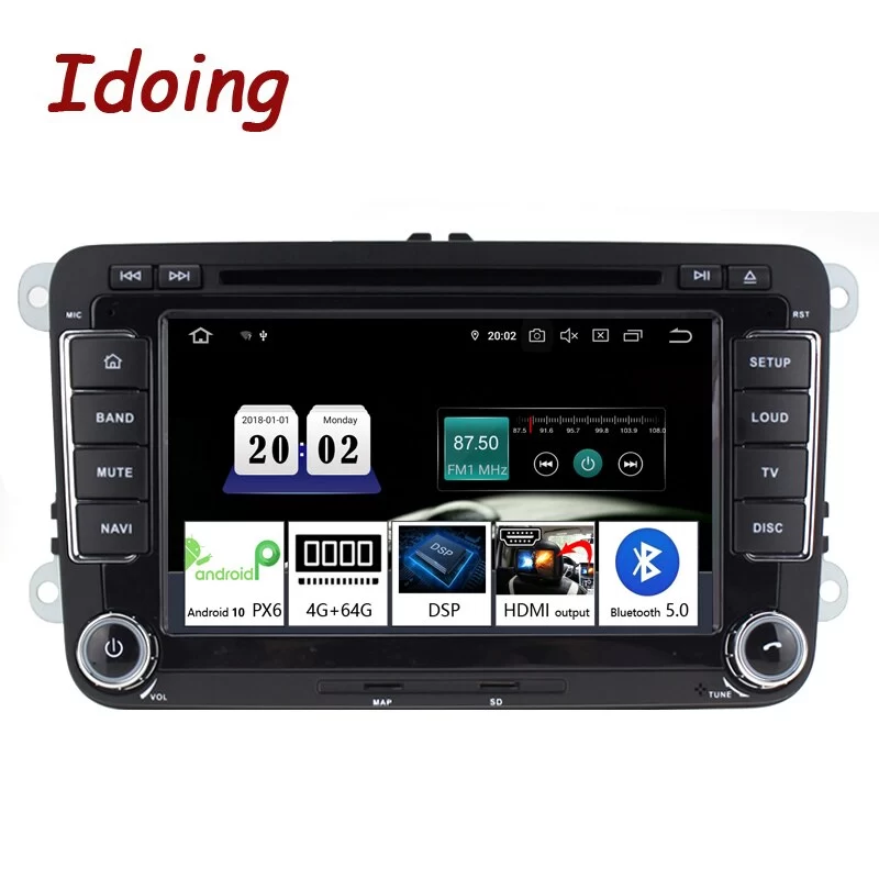 Idoing 7&quot;2din Car Android Radio Player For Touran Passat B6 PX6 4G+64G IPS screen GPS Navigation Multimedia Bluetooth Head Unit