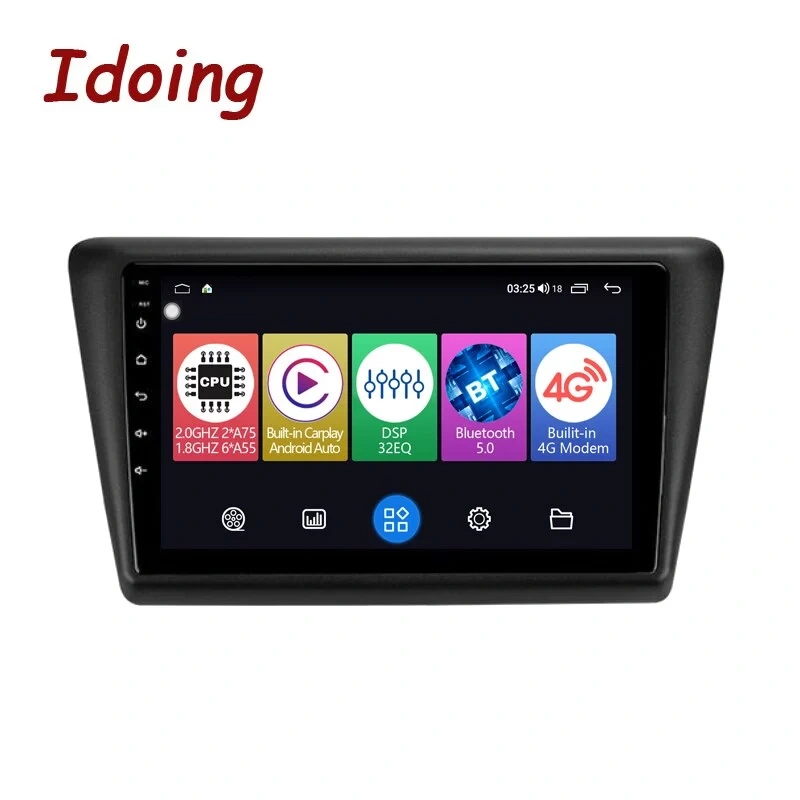 Idoing 9"Android Auto Car Radio Multimedia GPS Player For Skoda Rapid 2013-2020 Bluetooth5.0 Built-in 4G Head Unit Plug And Play