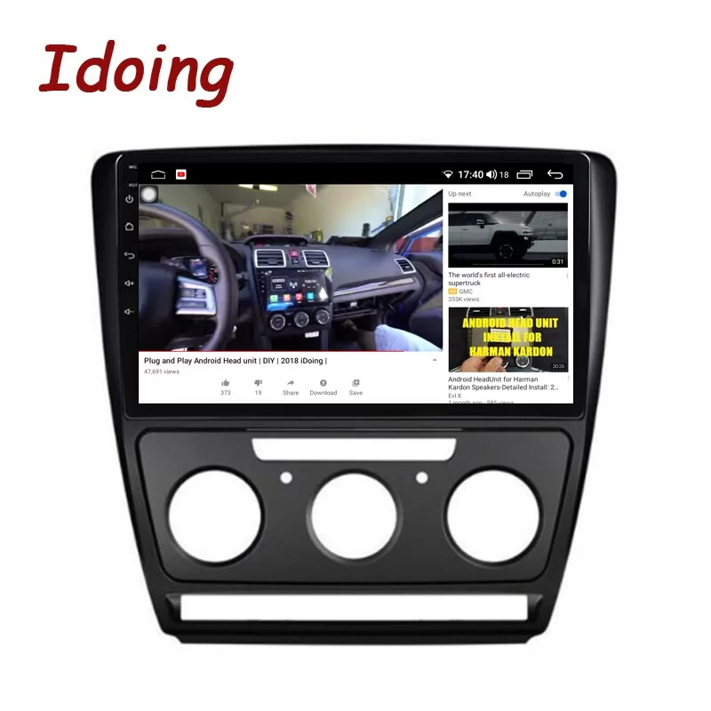 Idoing Android Head Unit Plug And Play For Skoda Octavia 2 A5 2008-2013 Car Radio Video Player Navigation GPS Accessories Sedan