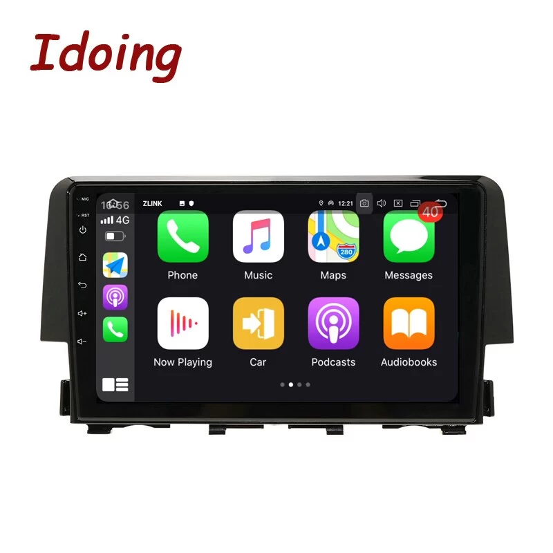 Idoing 9 inch Car Radio Player Head Unit Plug And Play For Honda Civic 10 FC FK 2015-2020 GPS Navigation Androidauto Carplay Bluetooth