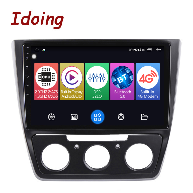 Idoing 4G+64G Car Radio Multimedia Android Video Player Navigation GPS For Skoda Yeti 5L 2009-2014 10.2&quot; Head Unit Plug And Play