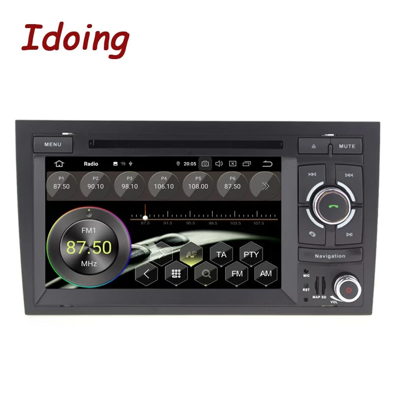 Idoing 7  2 din Andriod 10 Car DVD Multimedia Player For Audi-A4 S4 B6/B7 RS4 2002-2008 PX6 4G+64G Core IPS GPS Navigation