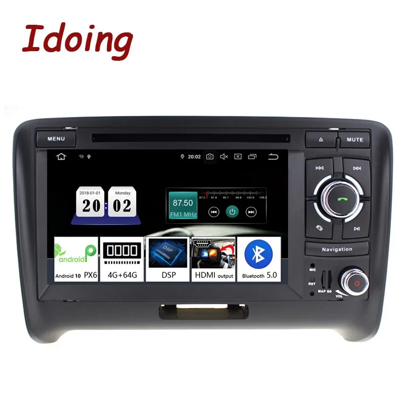 Idoing 7&quot;2din Andriod Car Radio Video DVD Media Player For Audi TT MK2 8J 2006-2012 Intelligent System GPS Navigation Bluetooth