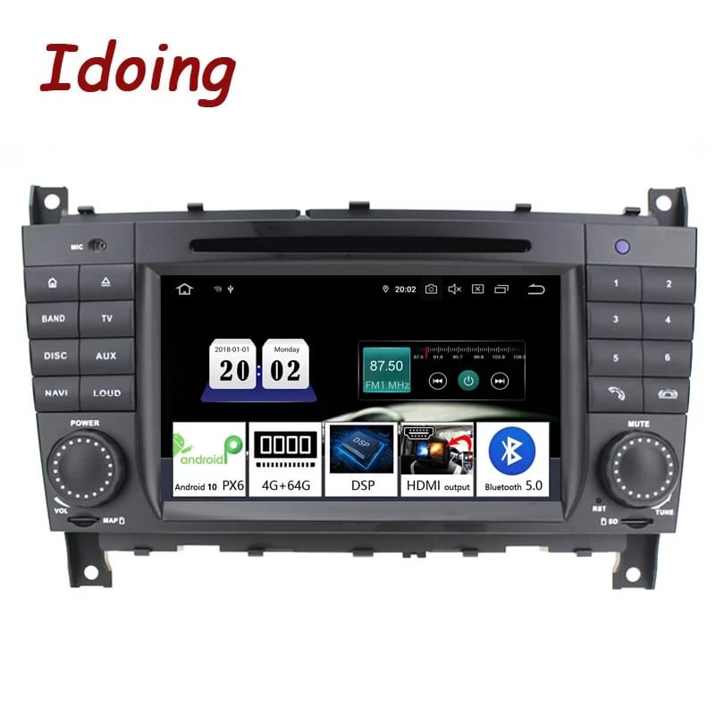 Idoing 7 inch 2Din Andriod10 Car Video Players Radio GPS DVD Multimedia For Mercedes-Benz-W209/203 IPS Screen Navigation Head Unit