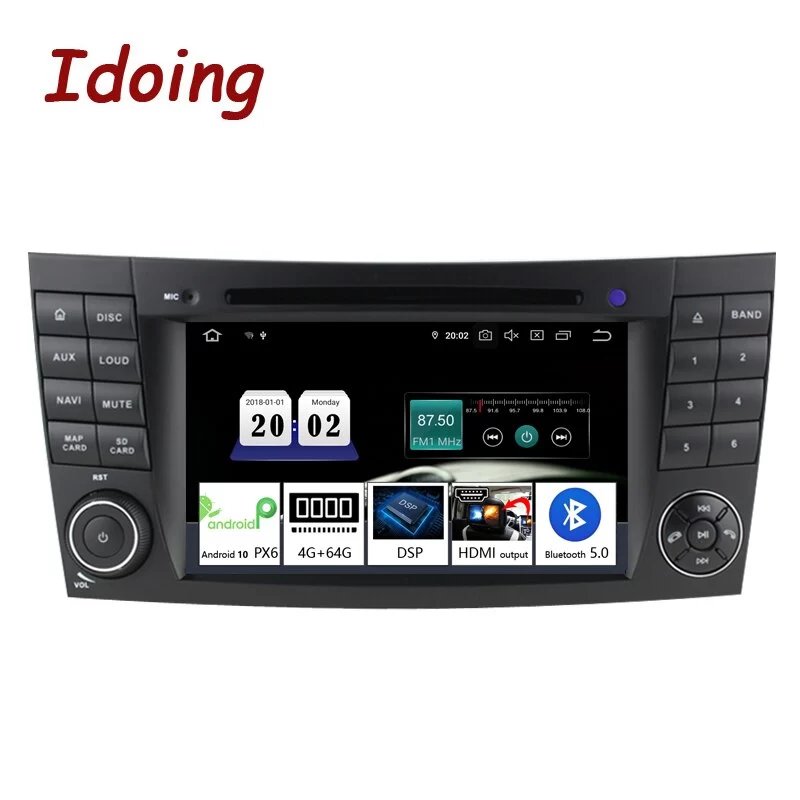 Idoing 7 inch 4G+64G 2 din Andriod 10 Car Radio GPS DVD Multimedia Player For Mercedes-Benz-E Class W211 IPS Navigation Head Unit