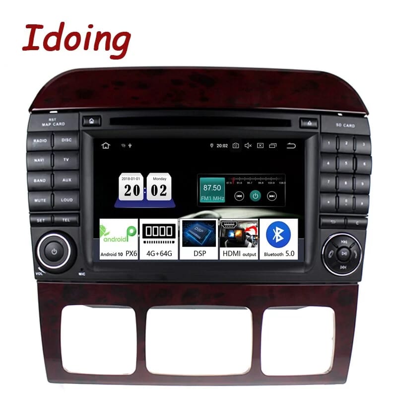 Idoing 7\"PX6 64G 2din Andriod Auto Car Radios GPS DVD Multimedia Player For Mercedes-Benz-CL55 600 1998-2005 Navigation Head Uni