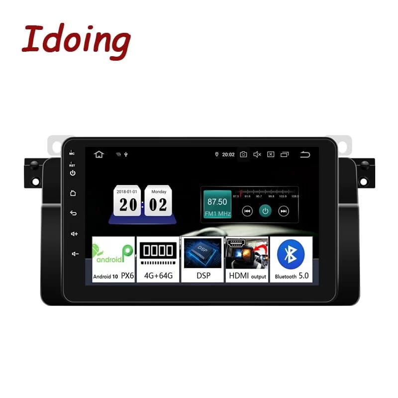 Idoing 9cinch Android 10 PX6 Car Radio Multimedia DVD Player For BMW-E46 M3 318/320/325/330/335 Rover 75 1998-2006 NO 2 din Head Unit