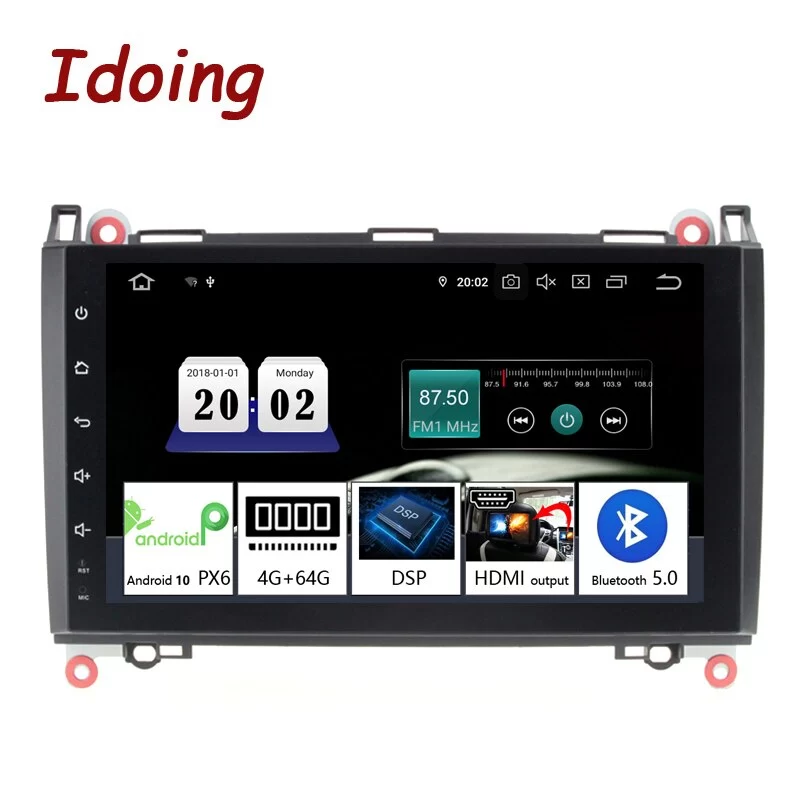 Idoing 9&quot; 2Din Andriod10 Car Radio GPS DVD Multimedia Player 4G+64G For Mercedes Benz A Class&amp;B Class IPS Screen Navigation