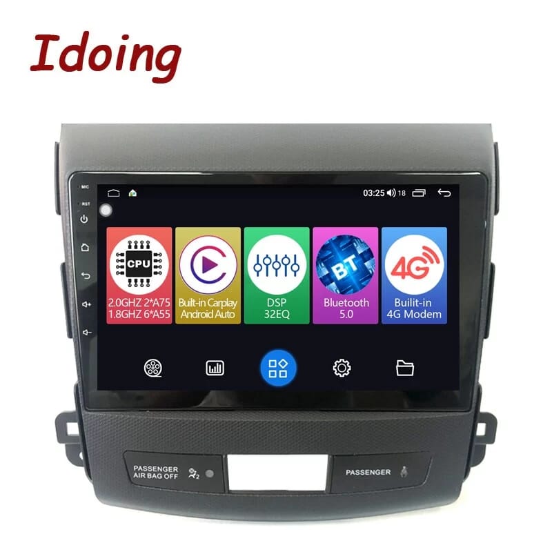 Idoing 9"QLED Car Android Radio Multimedia Player Head Unit Plug And Play For Mitsubishi Outlander xl 2 2006-2012 GPS Navigation