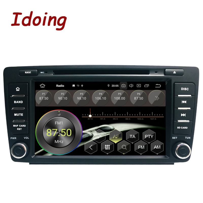 Idoing Android10 4G+64G Core 2Din DVD For Skoda Octavia 2 A5 2008-2013 Car Radio Multimedia Video Player Navigation GPS Head uni