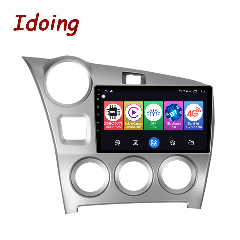 Idoing 9inch Android Auto Carplay Car Stereo Radio Player For Toyota Matrix 2 E140 2008-2014 GPS Navigation Head Unit Plug And Play