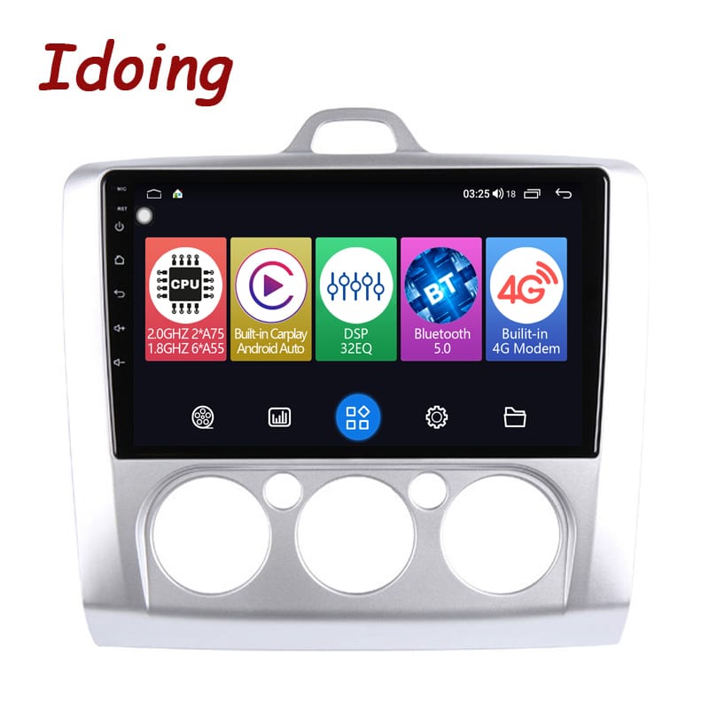 Idoing 9"Car Auto Radio Android Video Player Navigation GPS For Ford-Focus 2 3 Mk2/Mk3 2004-2012 Carplay Head Unit Plug And Play
