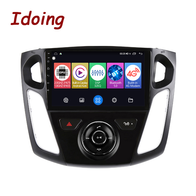 Idoing 9inch Car Stereo Androidauto Carplay Radio Multimedia Player For Ford Focus 3 Mk 3 2011-2019 Navigation GPS Navi Head Unit Android 10 No 2din 2 din dvd